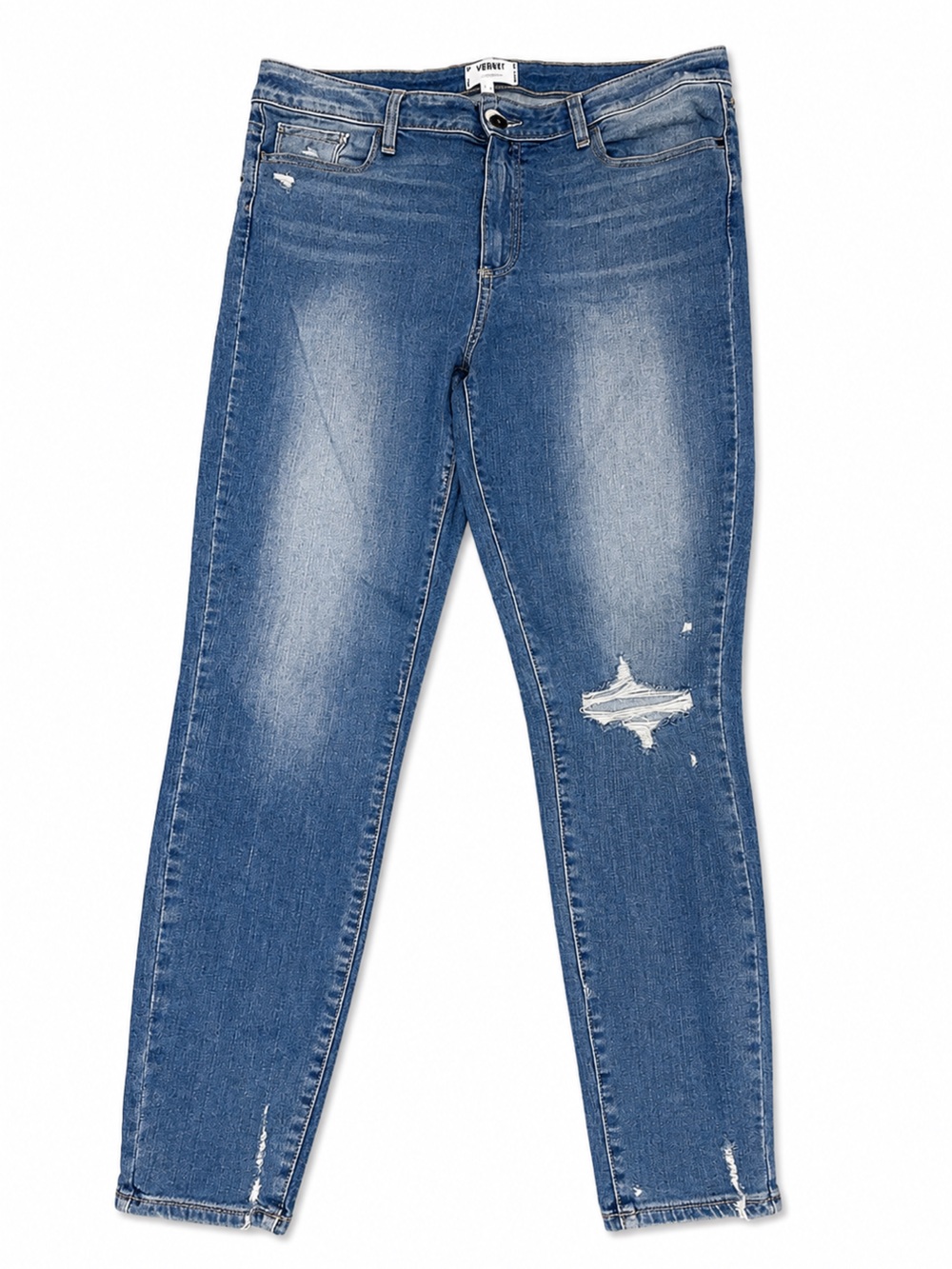PAIGE women’s size 32 Houston Ankle  Ripped Blue Jeans